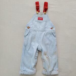Vintage 80s Oshkosh Striped Overalls 12 months *flaw